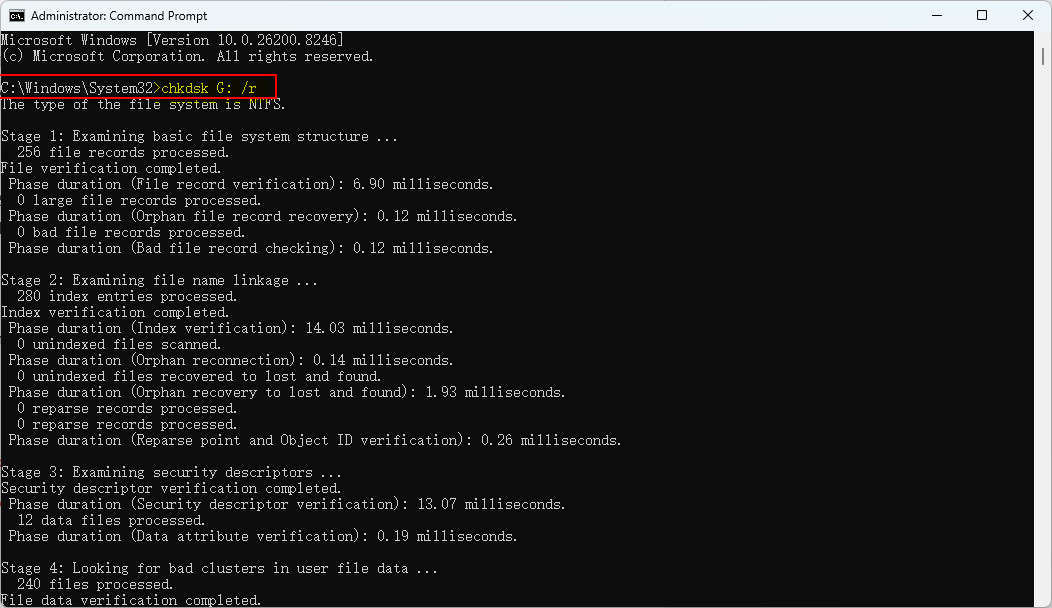USB-Daten mit CHKDSK wiederherstellen