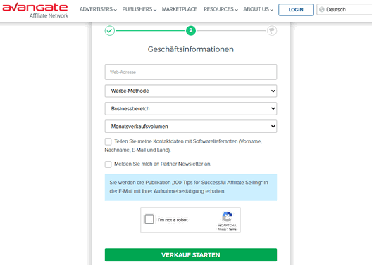 Alle Informationen ausfüllen