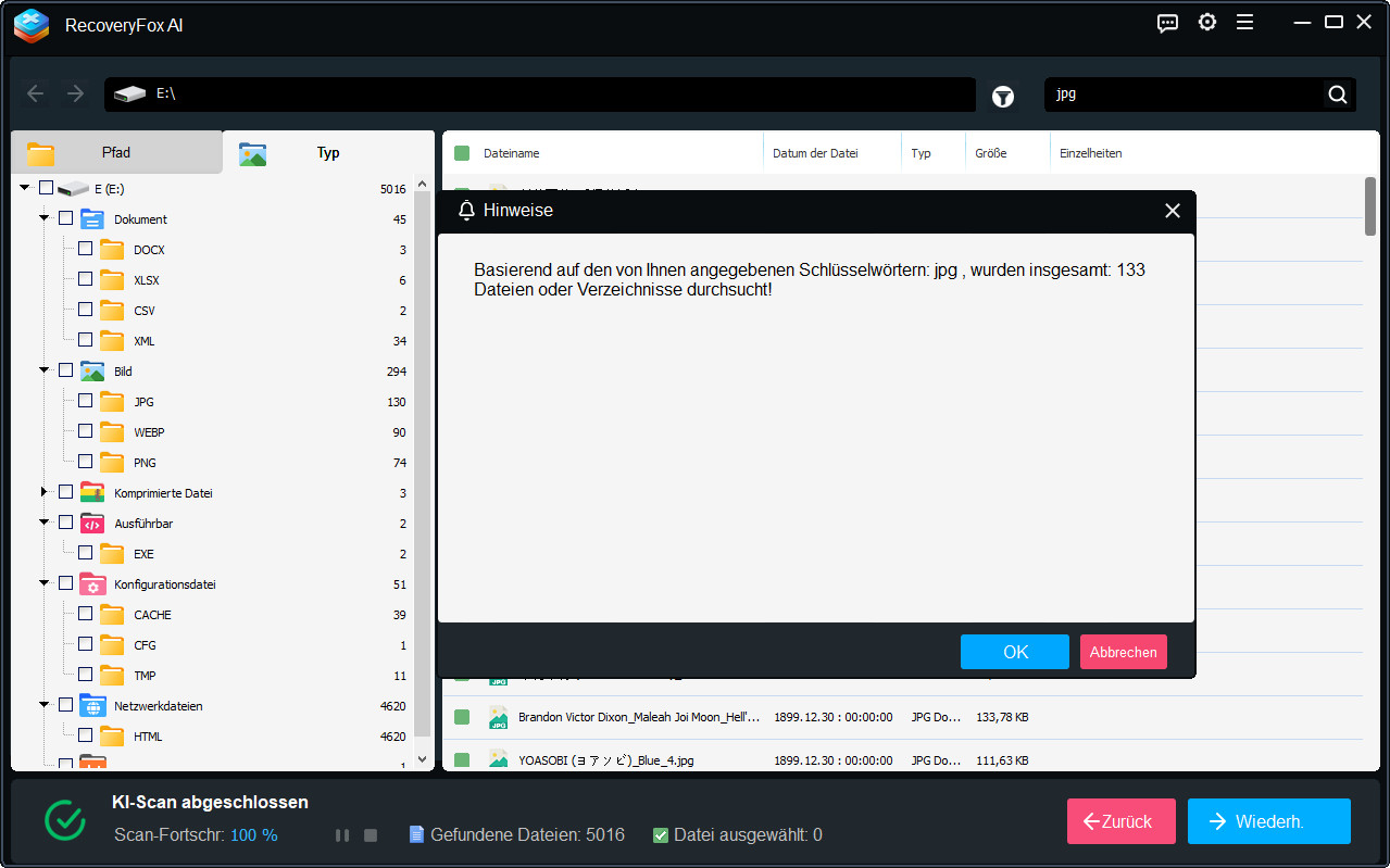 Filter Files by Name and Keywords
