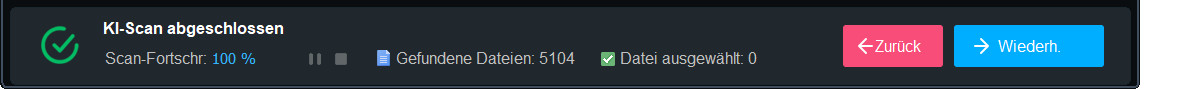 RecoveryFox AI Scan-Statusleiste