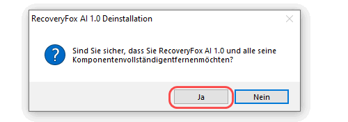 start the uninstall