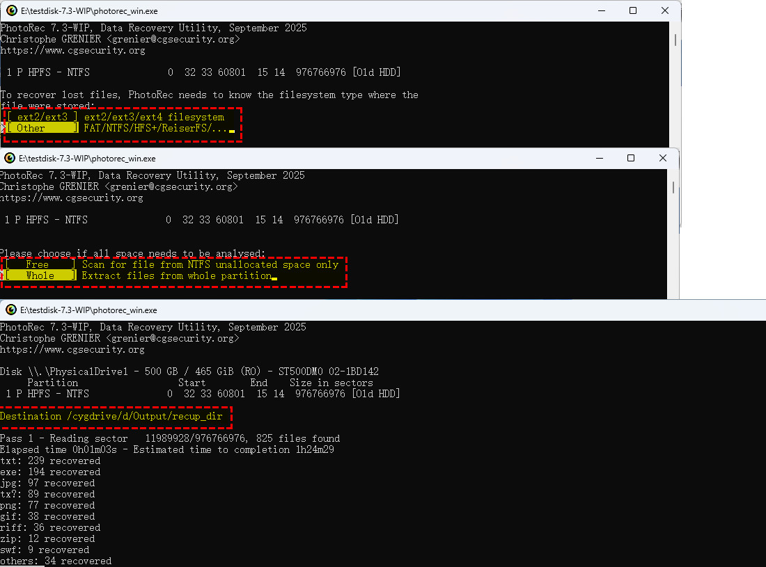 PhotoRec: Daten von alter Festplatte wiederherstellen
