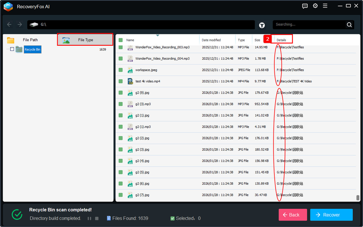 Scanergebnisse anzeigen