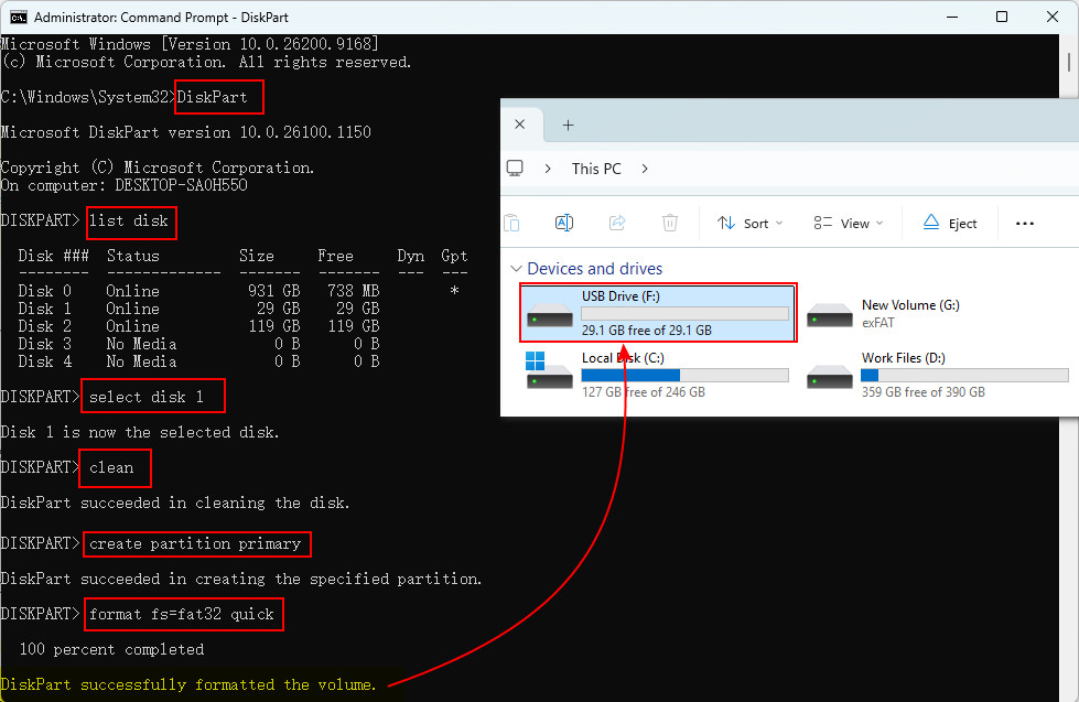 Nicht zugeordnetes USB-Laufwerk mit DiskPart initialisieren