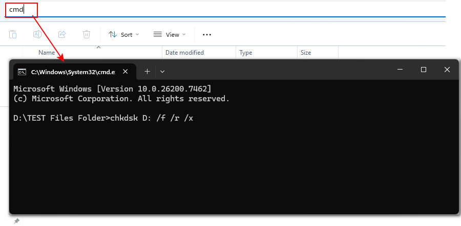 CHKDSK-Befehl ausführen